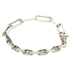 M. Cohen Silver Mariner & Paperclip Link Chain Bracelet w/ Lobster Claw Clasp
