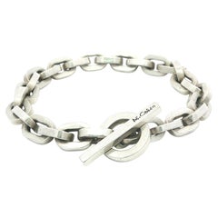 M. Cohen Silver Open Oval Link Chain Bracelet w/ Toggle Clasp