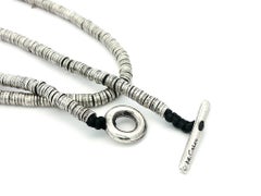 M. Cohen Sterling Silver 17" Mini Washer Flexible Necklace w/ Toggle Clasp
