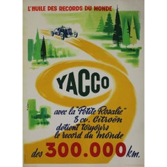 Cartel publicitario original de 1956 de - El Aceite de los Récords Mundiales