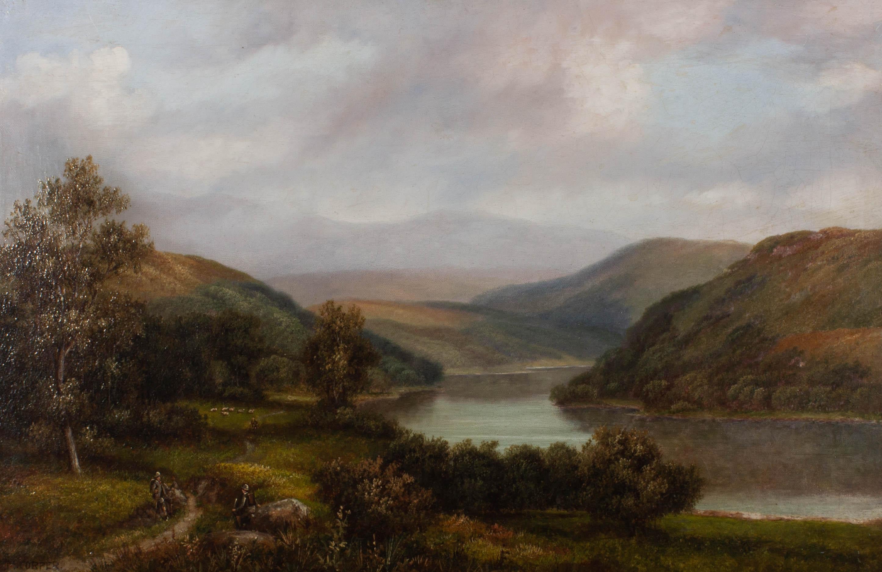 M. Corper - Late 19th Century Oil, Resting by the River 2