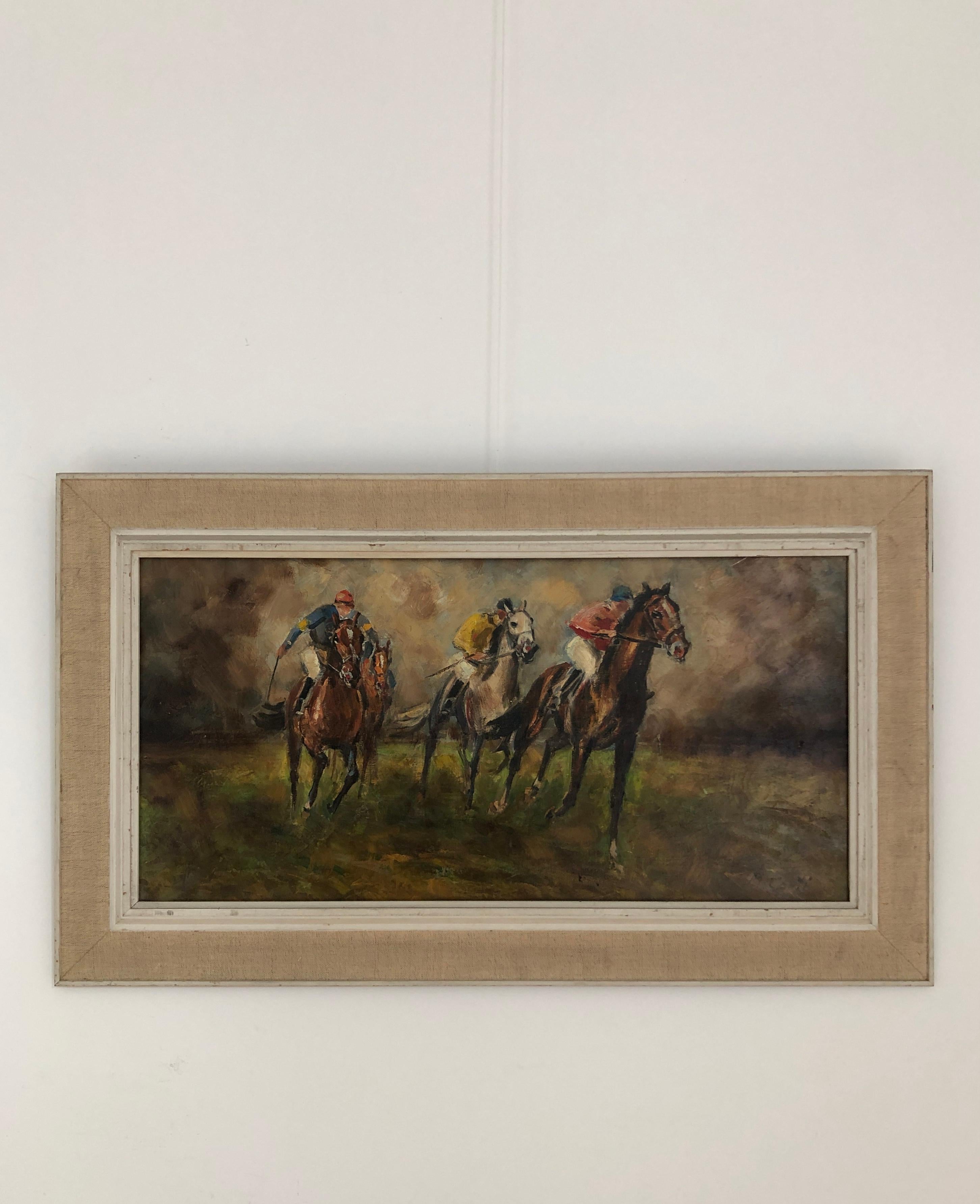Polo game - Painting by M. Coryi
