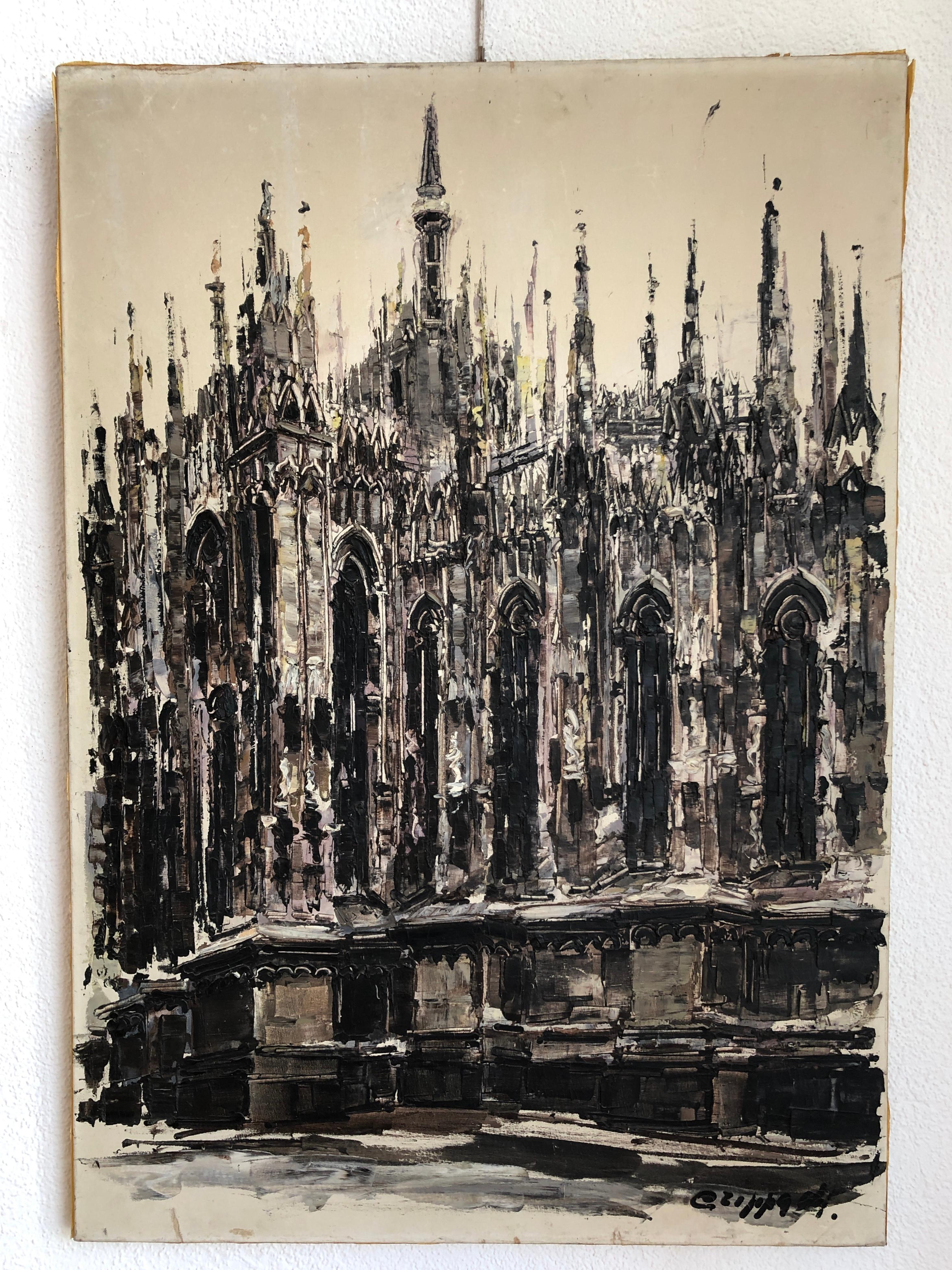 Il Duomo Milano - Italian School Painting by M. Crippa