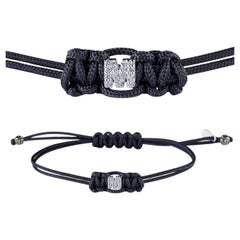 M - Customizable Letter / Name Bracelet in White Gold and White Diamonds Gift