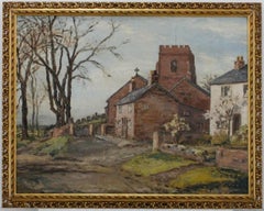 M. Davidson - 20th Century Oil, Village Church in Winter