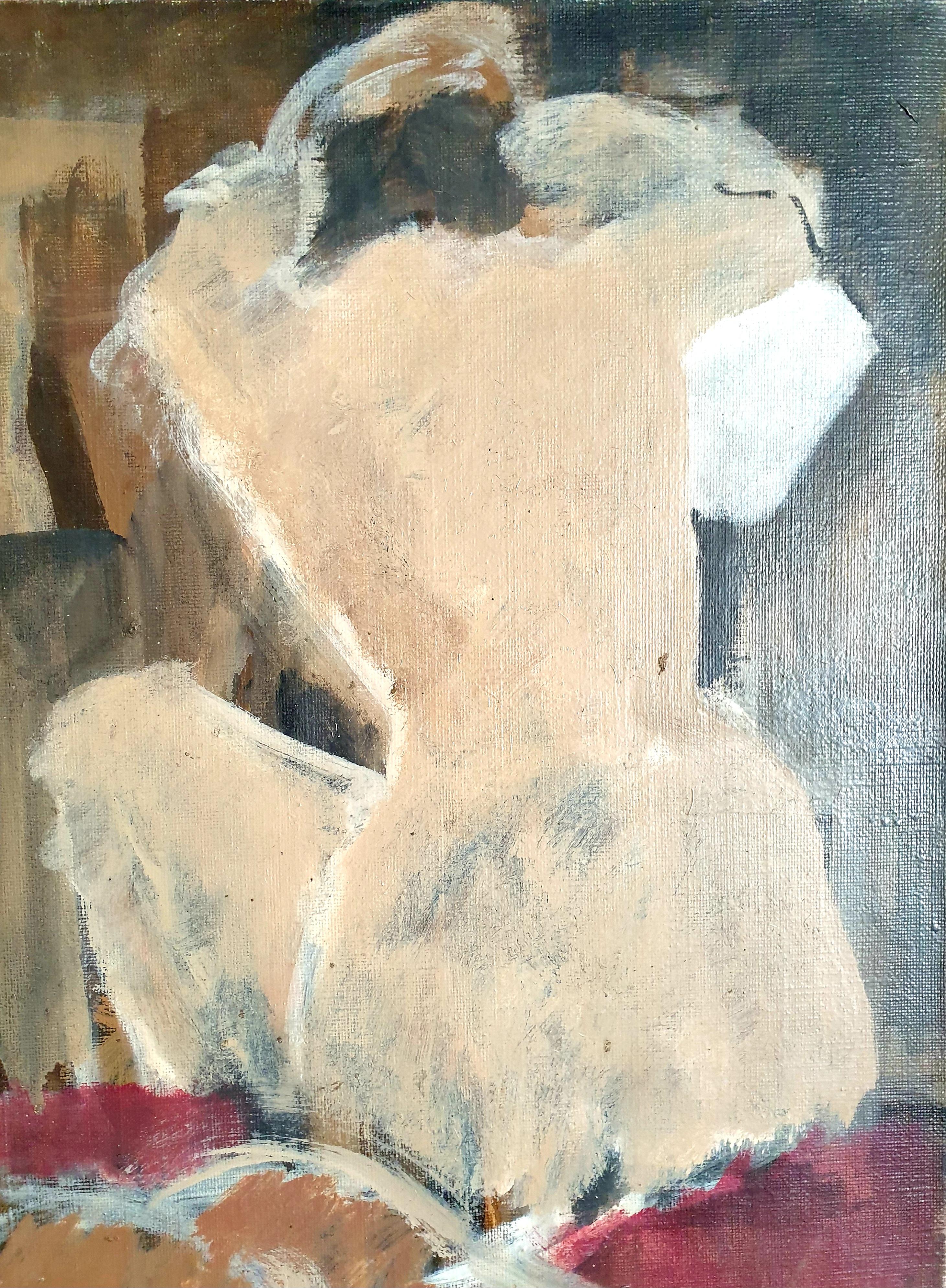 Mid-Century Post Impressionist Female Nude. - Painting by M Defaux