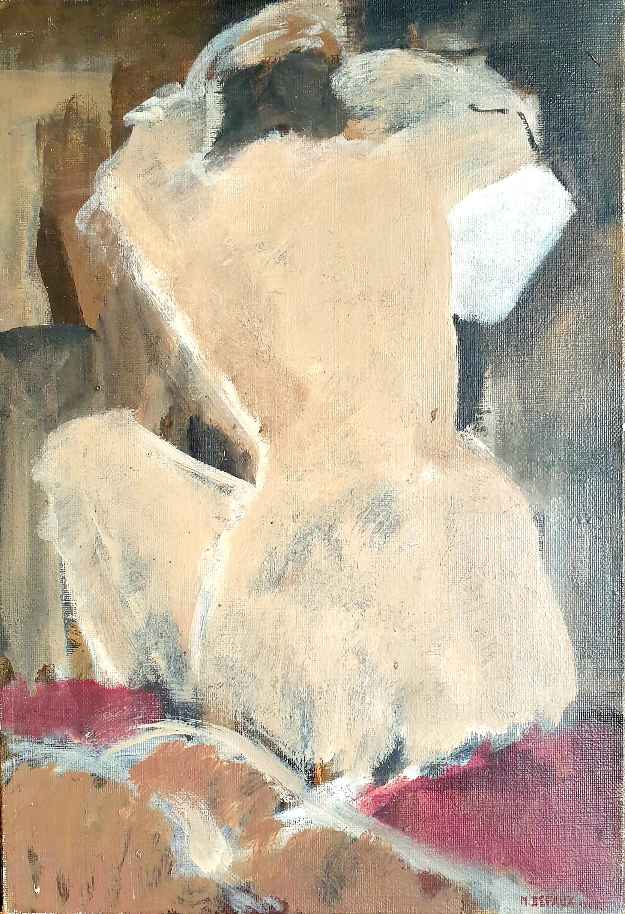 M Defaux Nude Painting - Mid-Century Post Impressionist Female Nude.