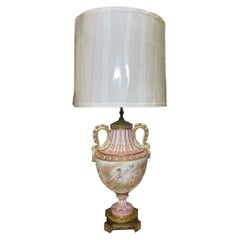 M. Demonceaux Sevres Style Porcelain Bronze Mounted Urn Table Lamp