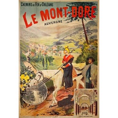 Antique Deville's original poster for Chemins de fer d'Orléans Le Mont-Dore Auvergne