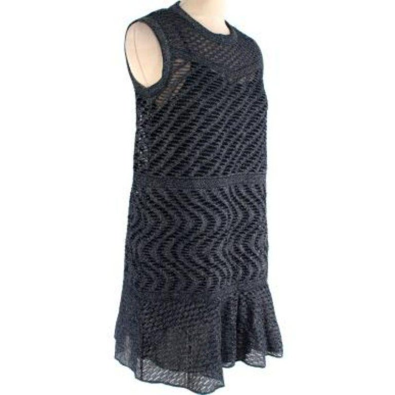 M Devore Navy Metallic Knit Sleeveless Dress For Sale at 1stDibs