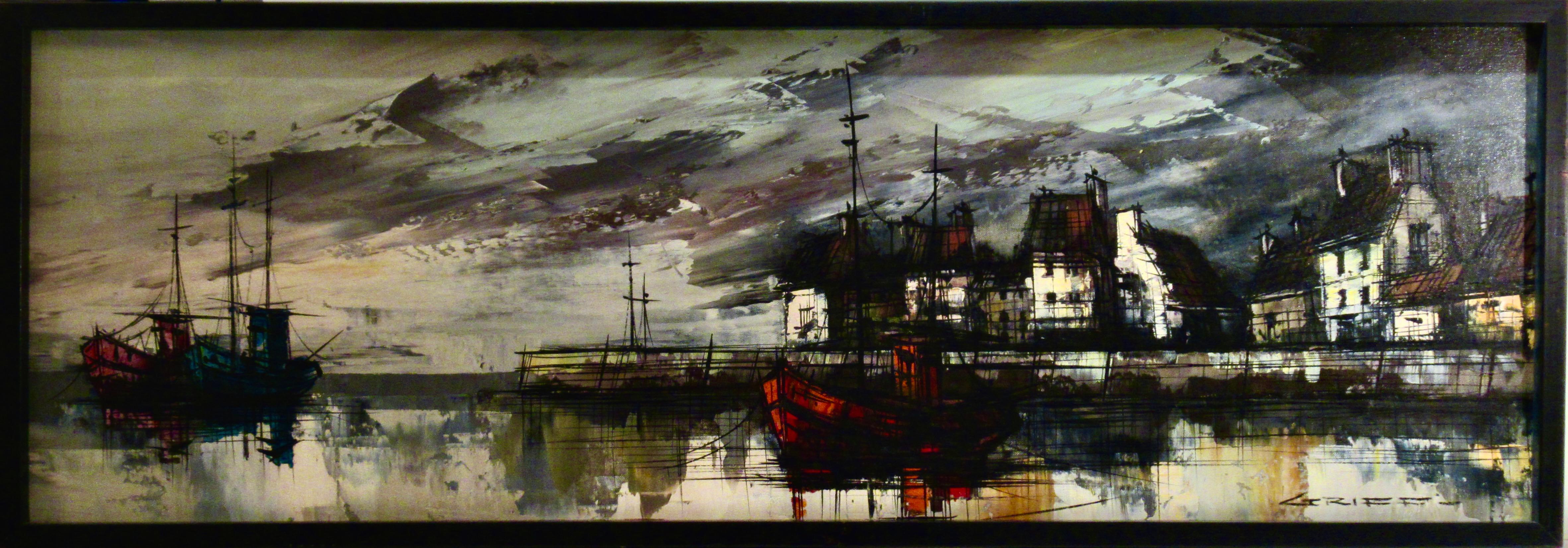 M. Edward Griff Landscape Painting - Harbor Scene