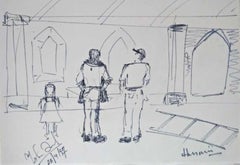 Sets, Tinta sobre Papel, Blanco y Negro por el Artista Indio MF Husain "In Stock"