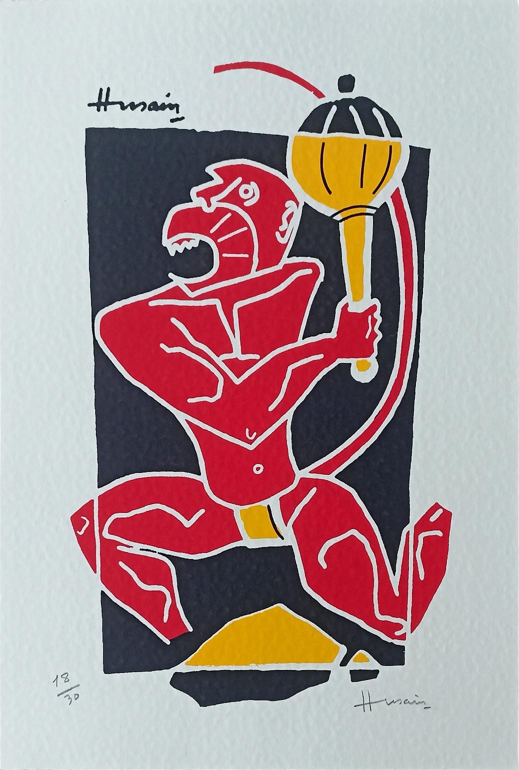 Ohne Titel, Serigrafie auf Papier
Ausgabe 18 / 30
12 x 9 Zoll
( Satz von 7 Werken )
( Gerahmt & Geliefert )

MF Husain, weltbekannter Künstler, ist für verschiedene seiner Serien berühmt, aber Ganeshas sind ein enger Favorit von ihm, den er immer