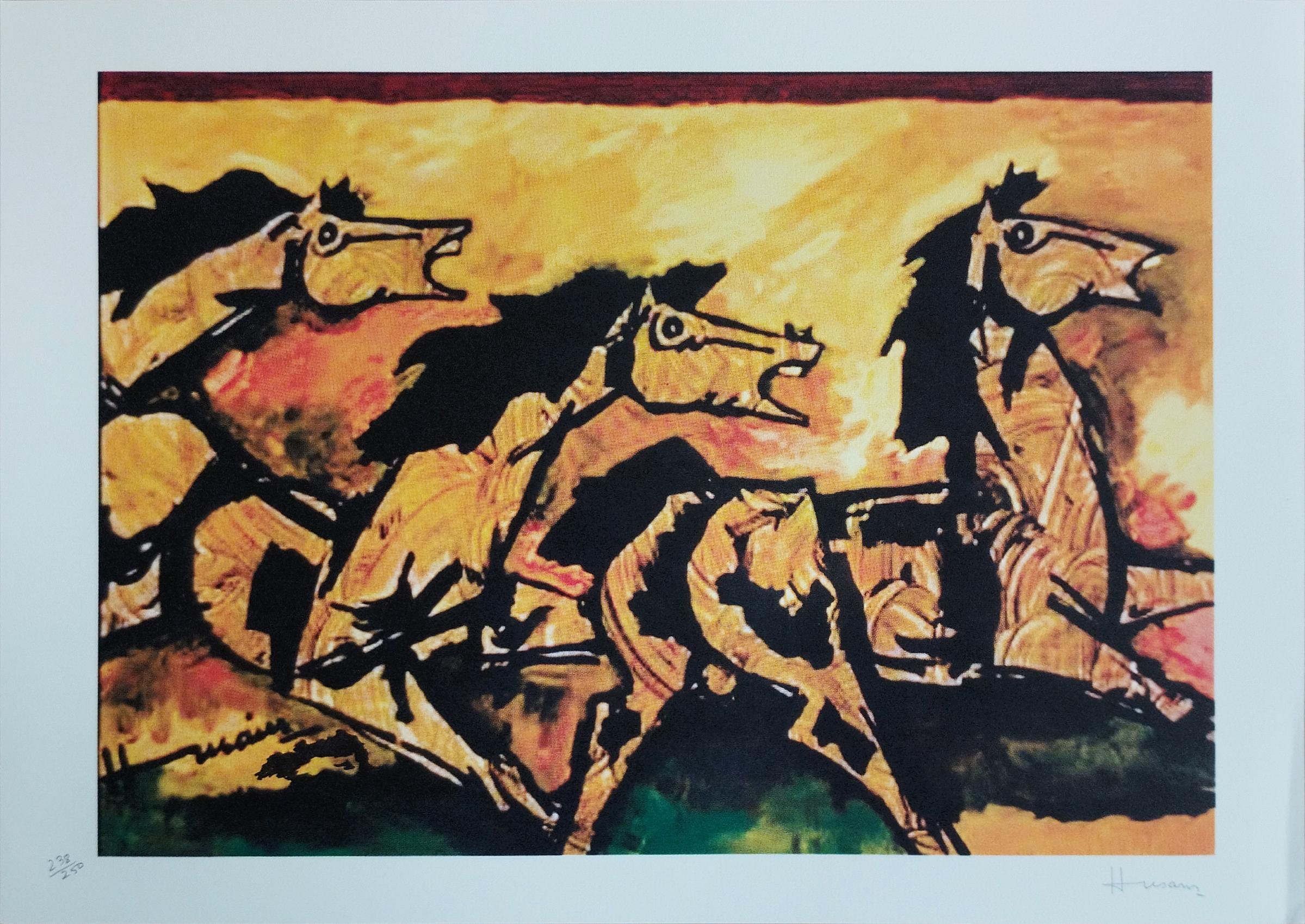 mf husain horse painting price