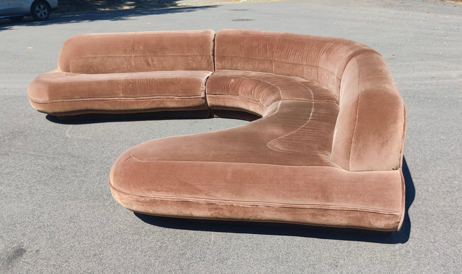 M. Fillmore Harty, Preview Super Sculptural Signed 3 Part Sectional Sofa 1990s For Sale 3