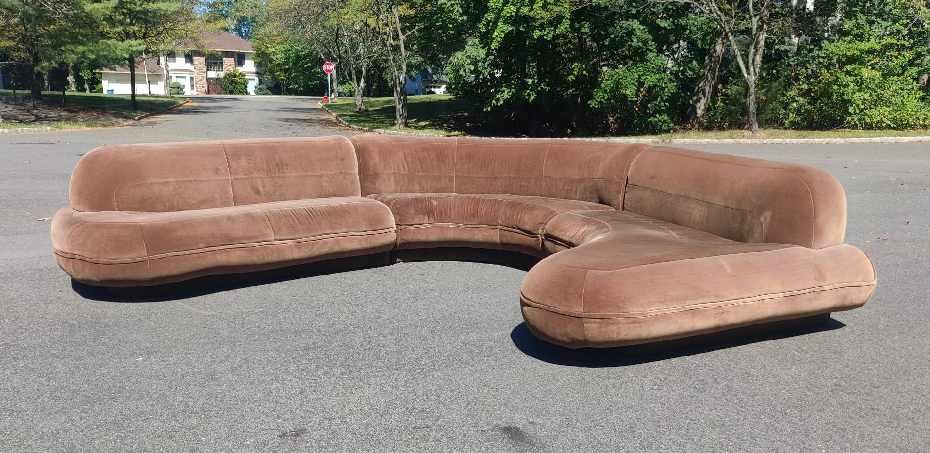 Available right now is this stunning M. Fillmore Harty for Preview, tagged, 3 piece sectional. A sculpture that happens to be a sofa! It is upholstered in the original charcoal fabric. Very comfy, but in need of recovering. This modern sectional