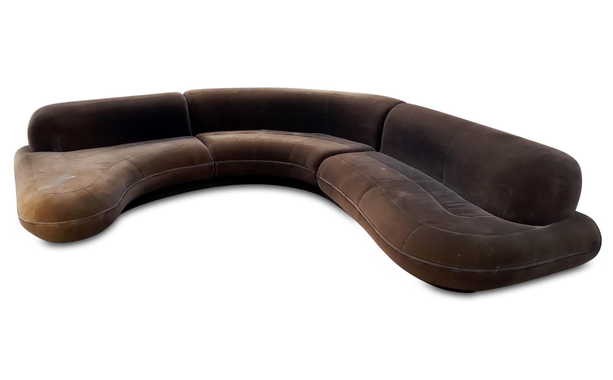 M. Fillmore Harty, Preview Super Sculptural Signed 3 Part Sectional Sofa 1990s In Good Condition In Philadelphia, PA