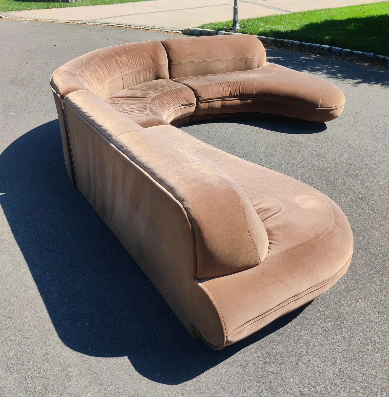 Late 20th Century M. Fillmore Harty, Preview Super Sculptural Signed 3 Part Sectional Sofa 1990s For Sale