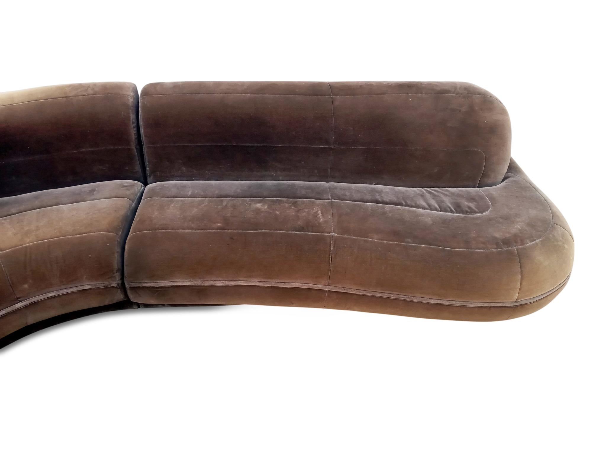 Upholstery M. Fillmore Harty, Preview Super Sculptural Signed 3 Part Sectional Sofa 1990s