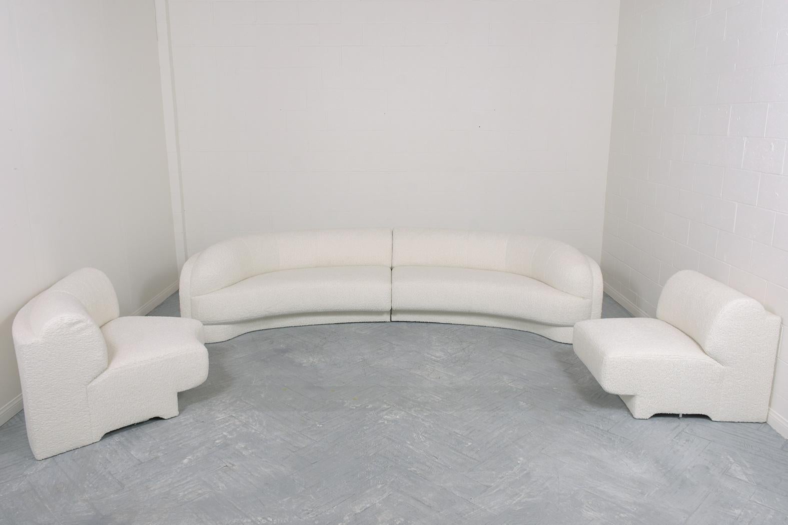 Polyester Extraordinary Vintage Post-Modern M. Fillmore Harty Sectional Sofa