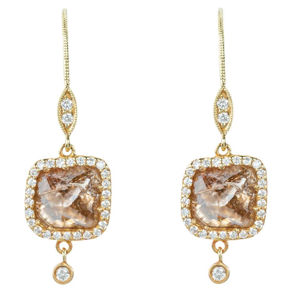 Designed Classic Gold & Diamond Earrings For Sale