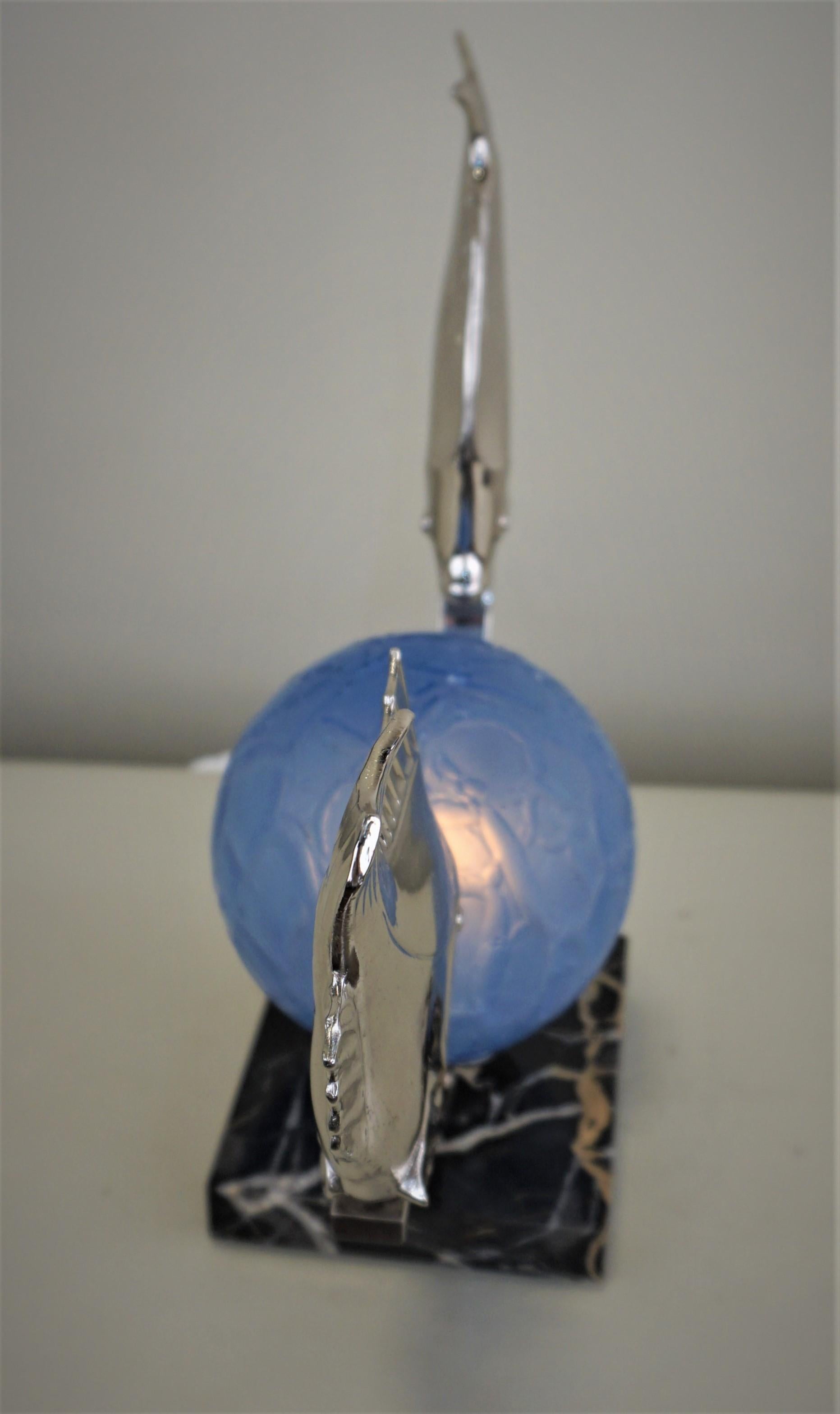 Glass M. Font French 1920s Art Deco Fish Lamp