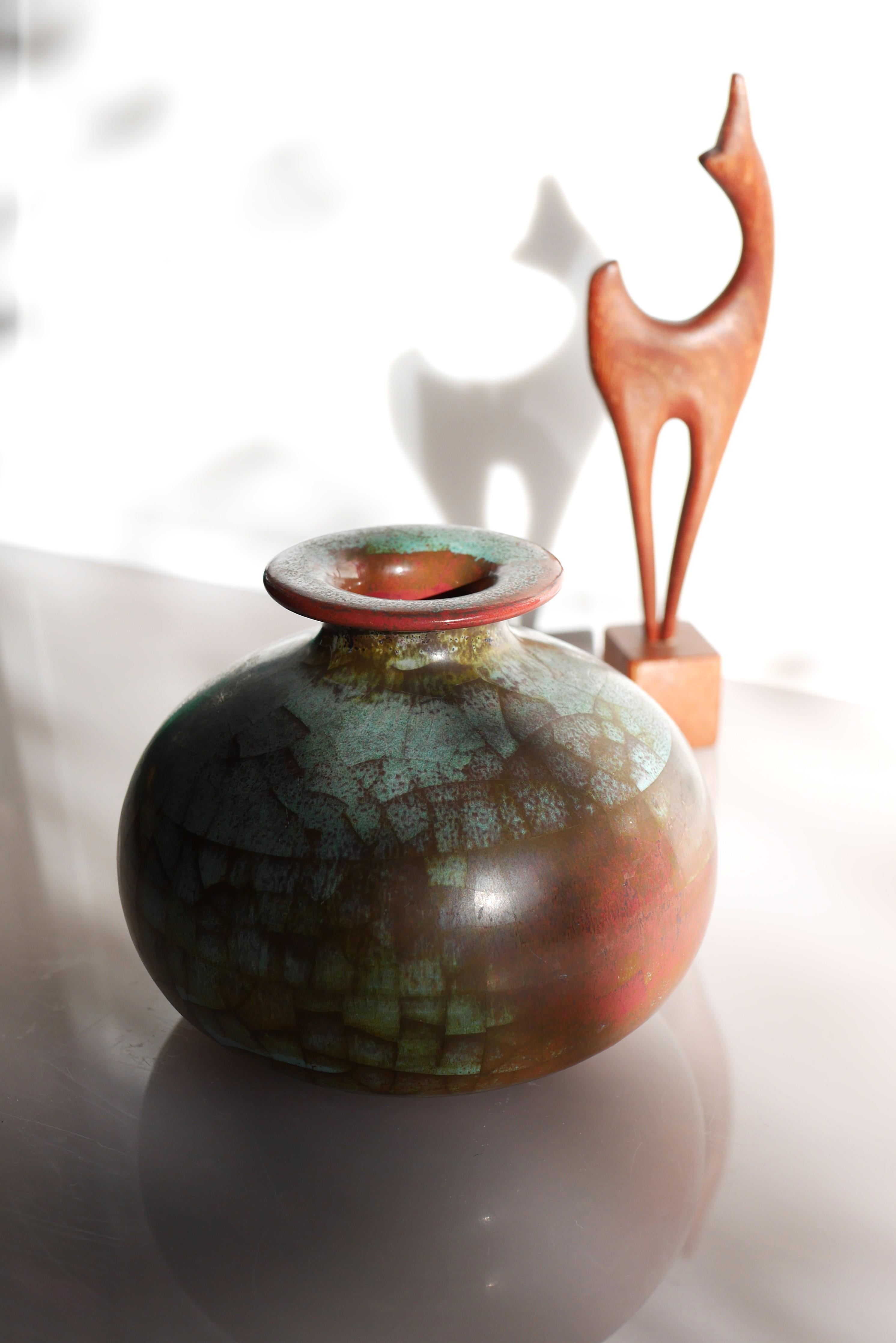 Mid-Century Modern Mid-century modern pottery vase with Persia glaze from Michael Andersen, Denmark