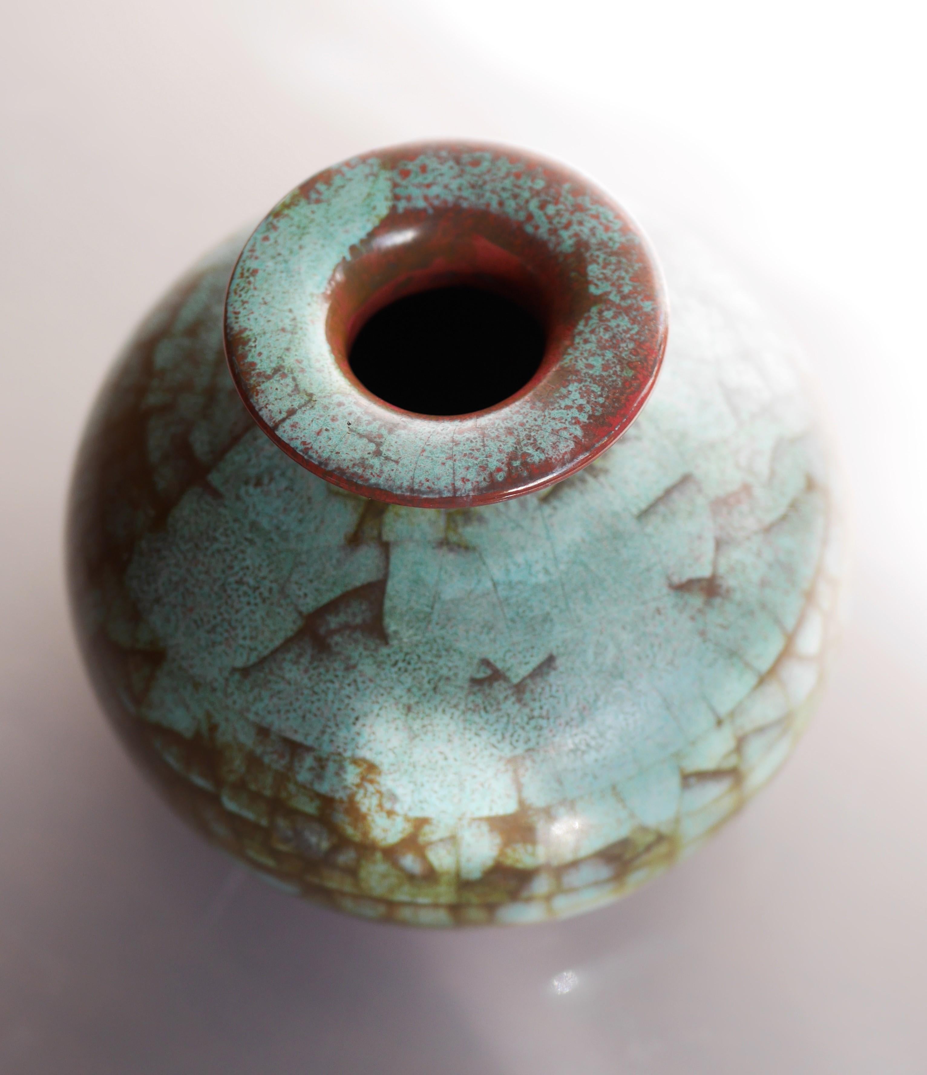 Ceramic Mid-century modern pottery vase with Persia glaze from Michael Andersen, Denmark