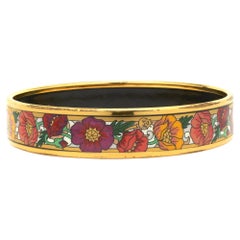 M. Frey Willie Stainless Steel Enamel Floral Bangle Bracelet
