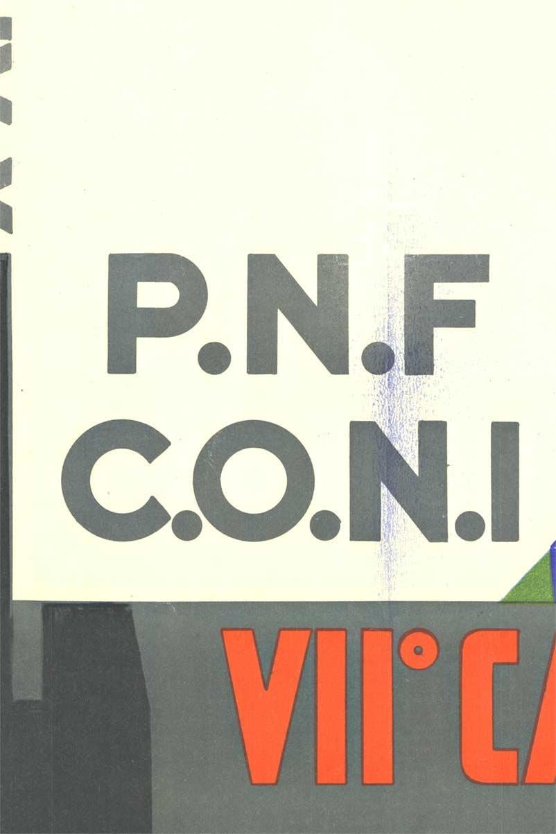 Originalplakat italienische Lithographie.   Tira Al Piccion - Roma.   Tontaubenschießen.  VII Weltmeisterschaft 