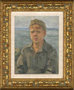 M. G - École russe, huile du milieu du XXe siècle, Jeune cadet russe