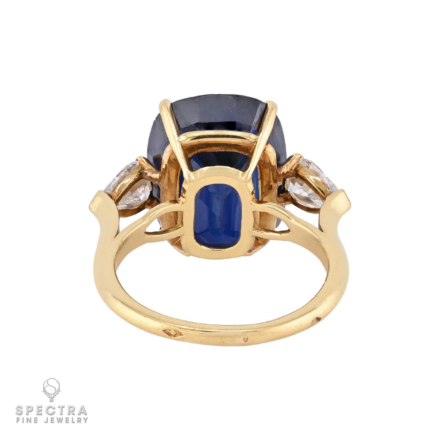 Contemporary M. Gerard 14-Carat Sapphire Diamond Cocktail Ring For Sale