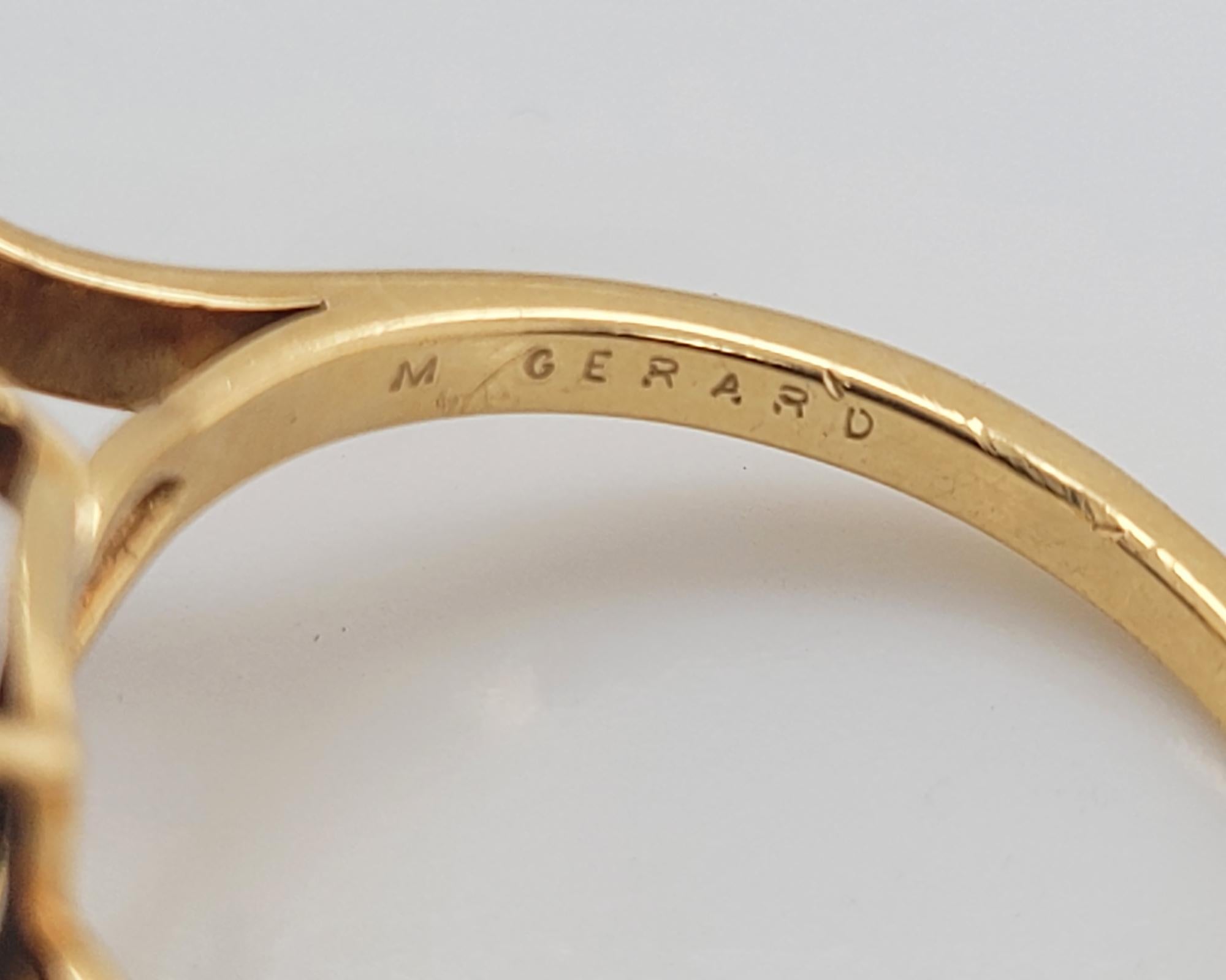 Women's M. Gerard 14-Carat Sapphire Diamond Cocktail Ring For Sale