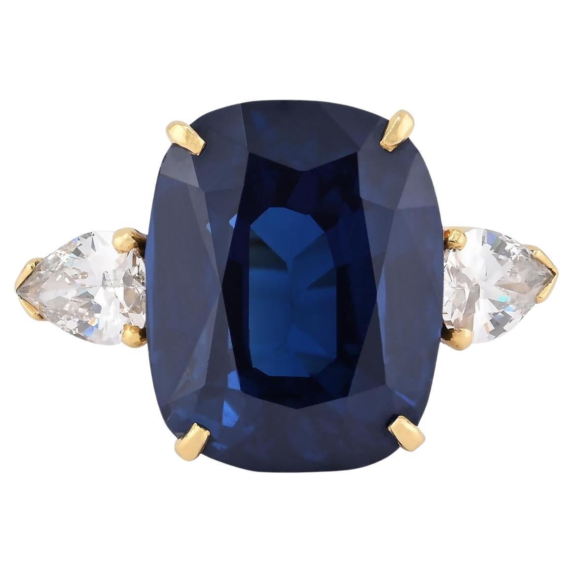 M. Gerard 14-Carat Sapphire Diamond Cocktail Ring For Sale