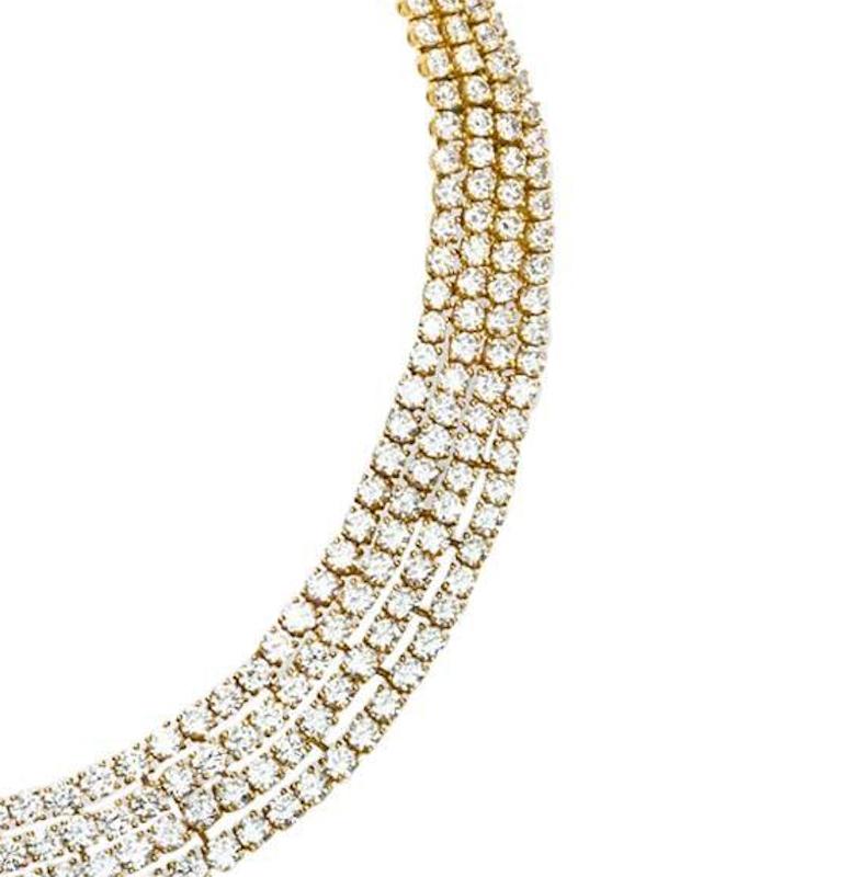M. Gerard 18K Yellow Gold Round And Marquise Diamond Necklace App. 67.50cts 