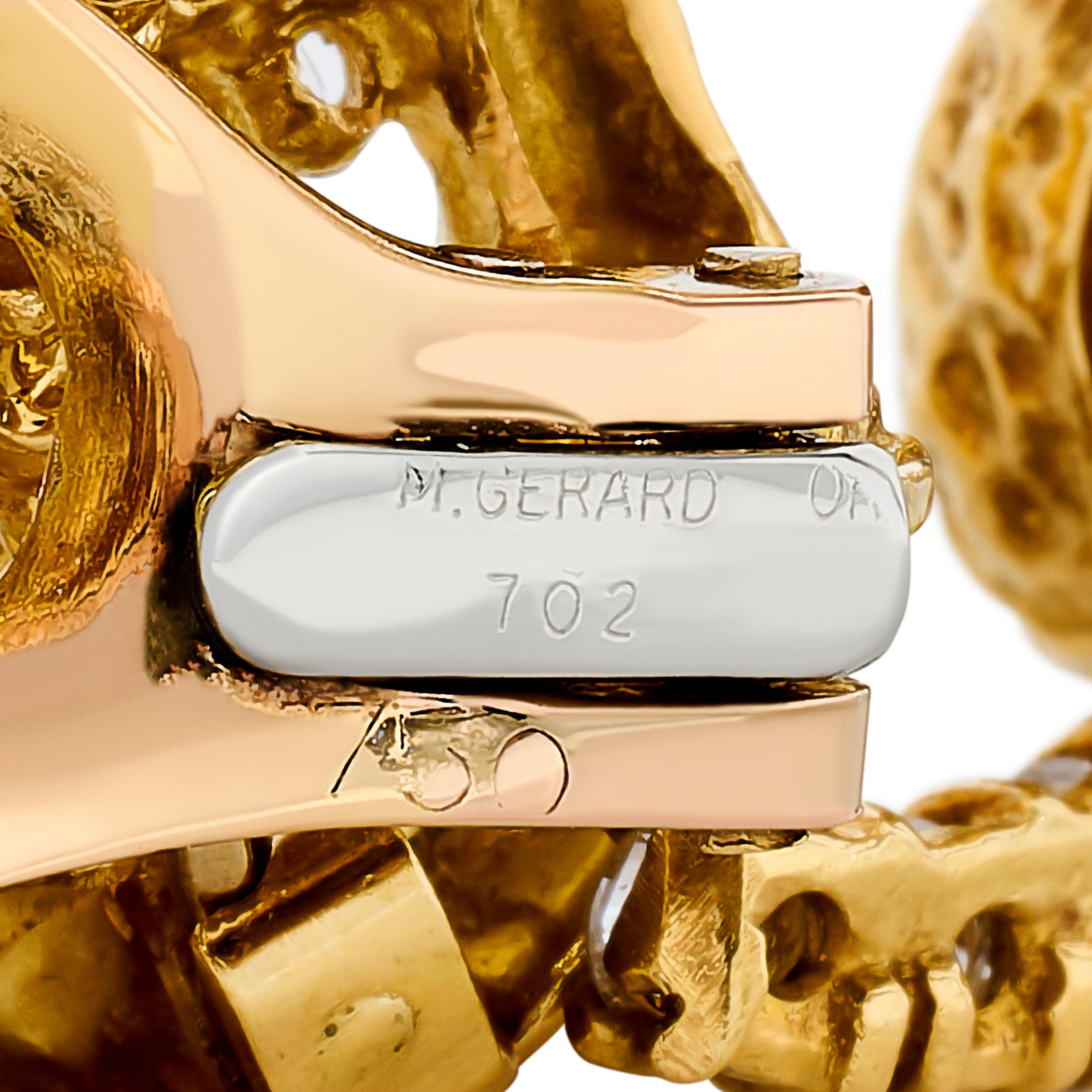 M. Gérard 18K Gelbgold Diamant Link mit abnehmbarem Ohrring im Zustand „Hervorragend“ im Angebot in Philadelphia, PA