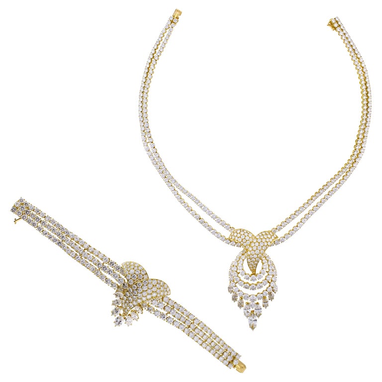 M. Gerard Diamond Bracelet and Necklace Suite For Sale at 1stDibs