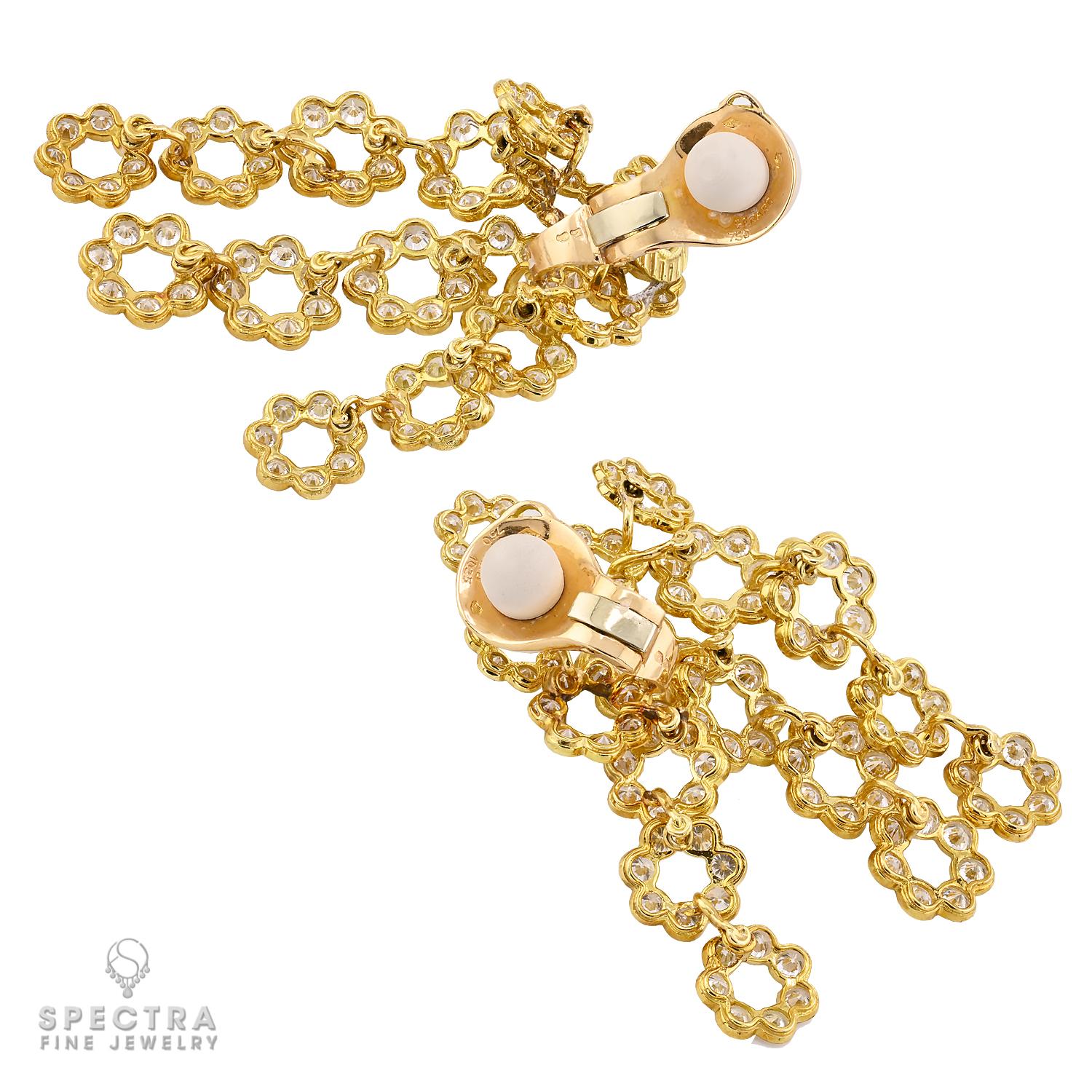 Contemporain M. Gerard Boucles d'oreilles chandelier en or 18 ct avec diamants en vente