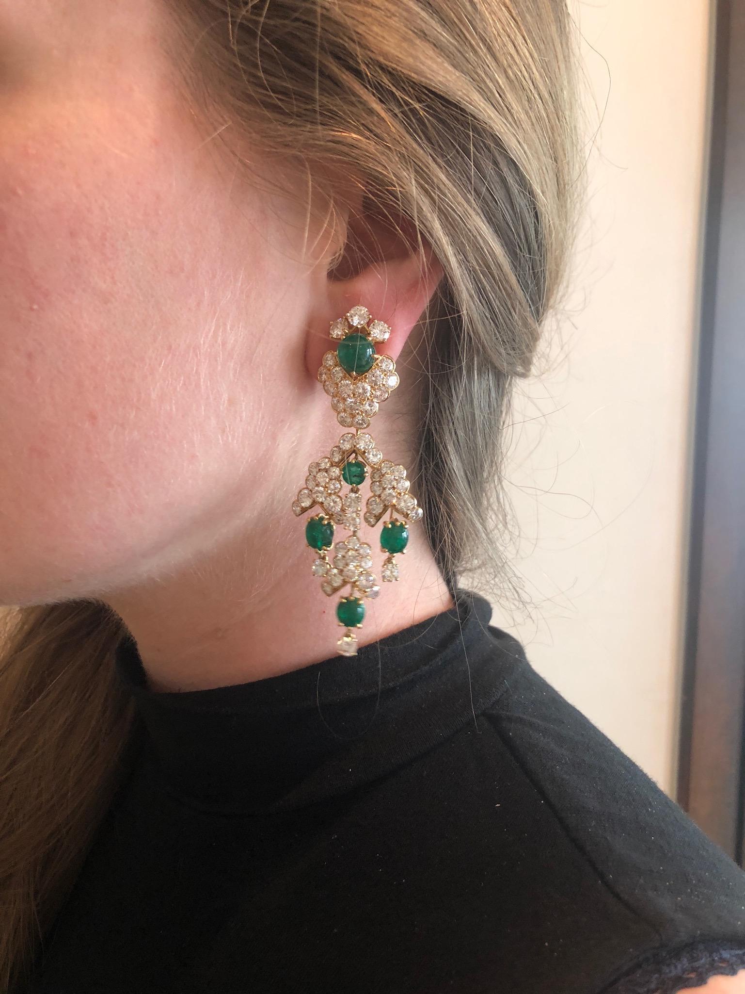 Women's M. Gerard Paris Important Emerald Diamond Gold Demi-Parure