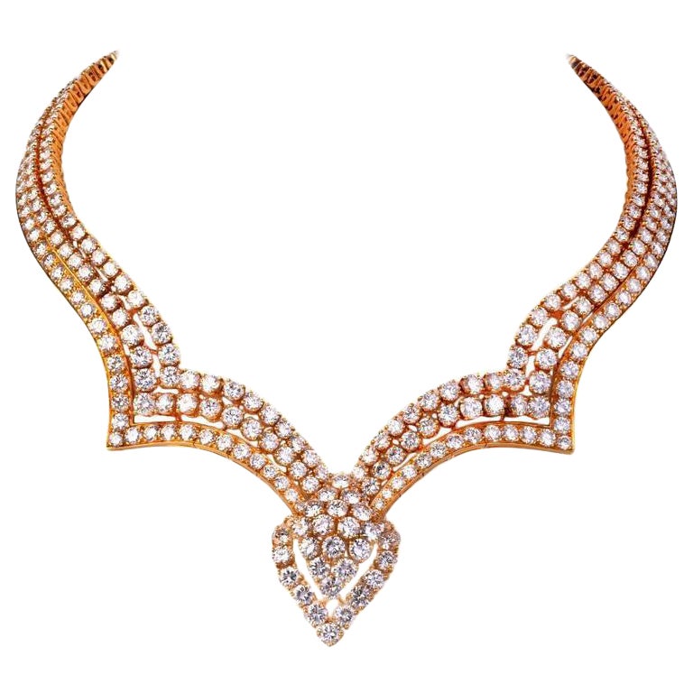 M. Gerard A. Collet d'epoca Collana d'oro con diamanti eccezionali