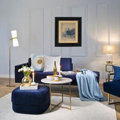 Notre Dame de Paris Cathedral Blue Watercolor Painting by M. Godier