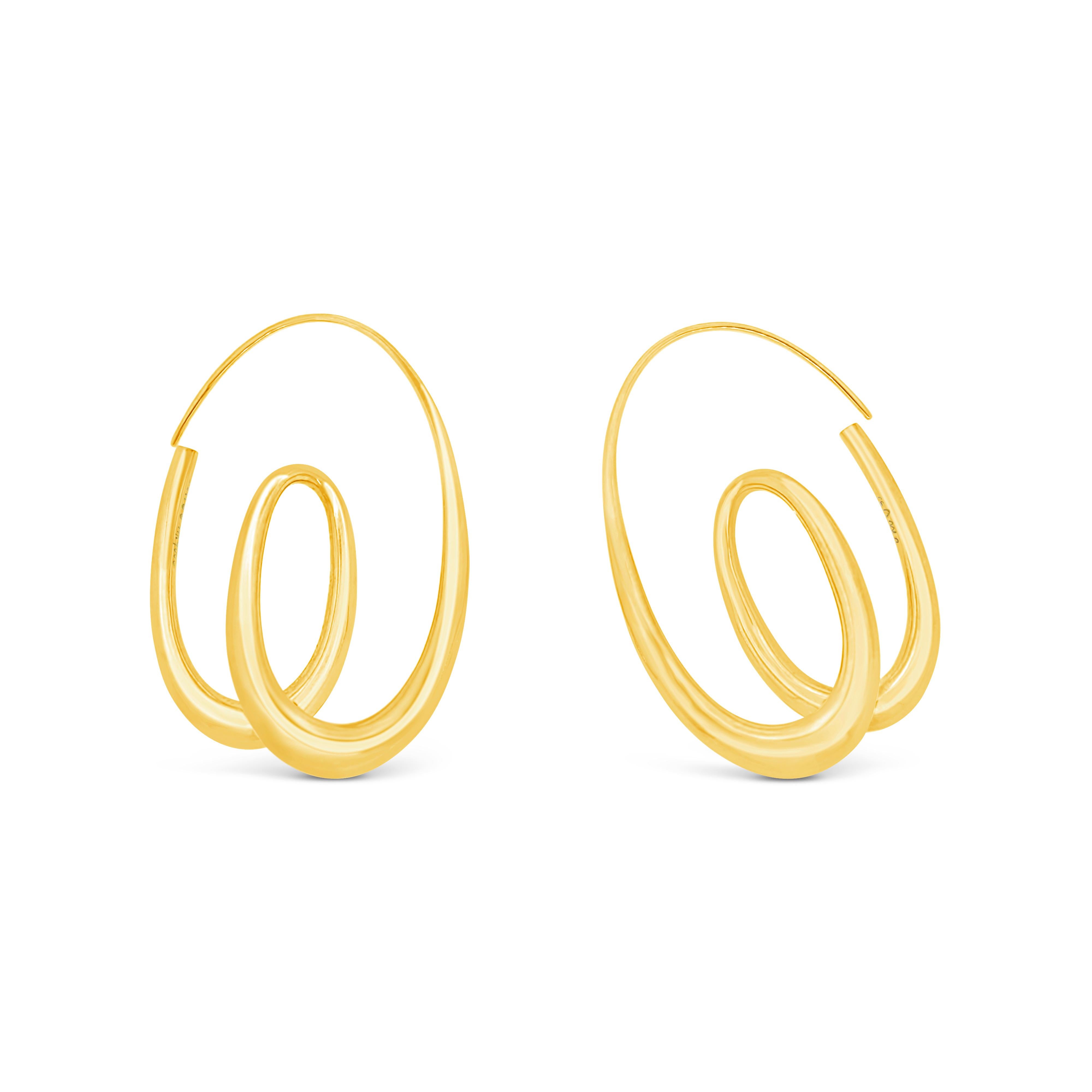 Women's M. Good 18k Yellow Gold Twisted Hanging Earrings For Sale