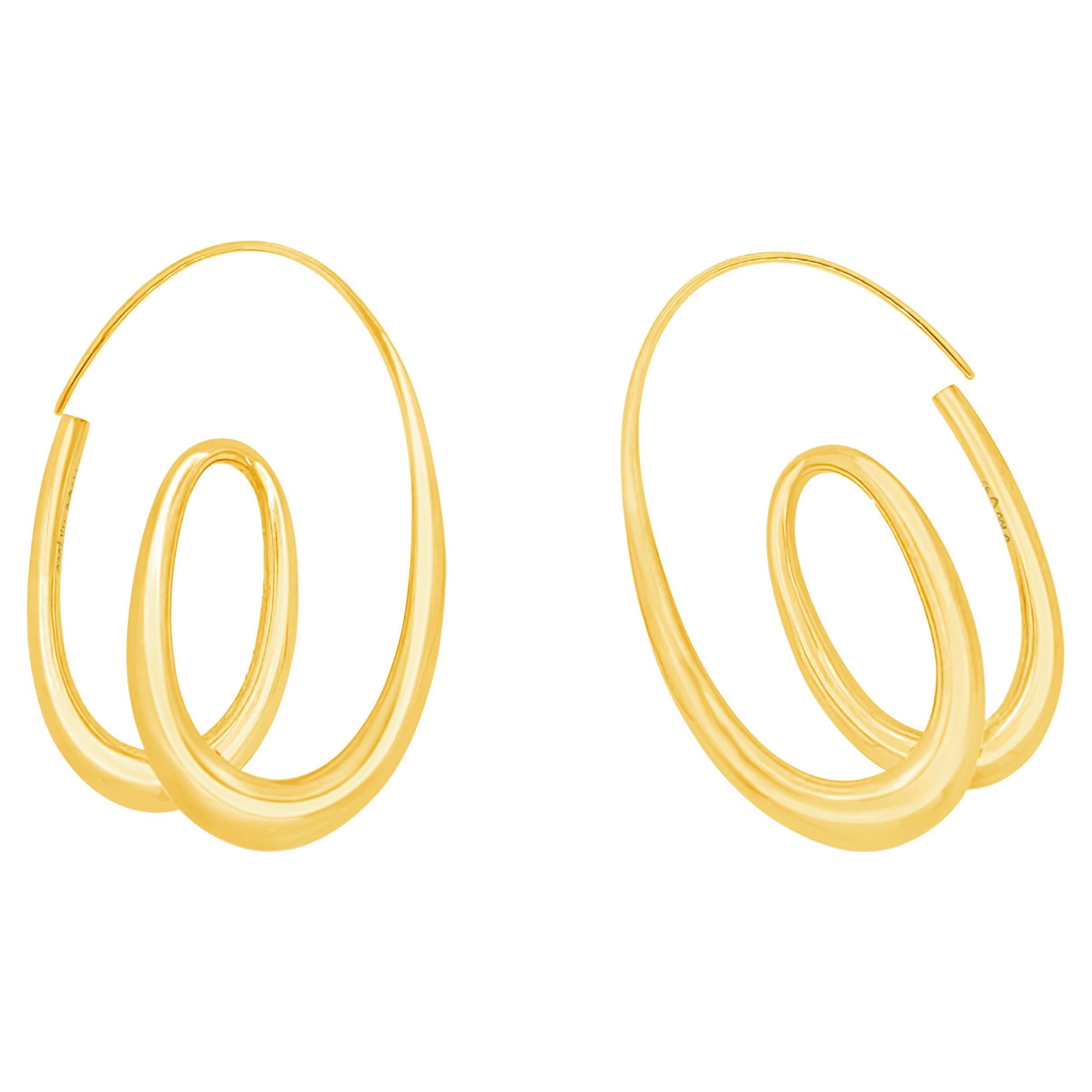 M. Good 18k Yellow Gold Twisted Hanging Earrings