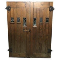 Antique M H Baillie Scott. An Exceptional Set of Arts & Crafts Exterior / Interior Doors