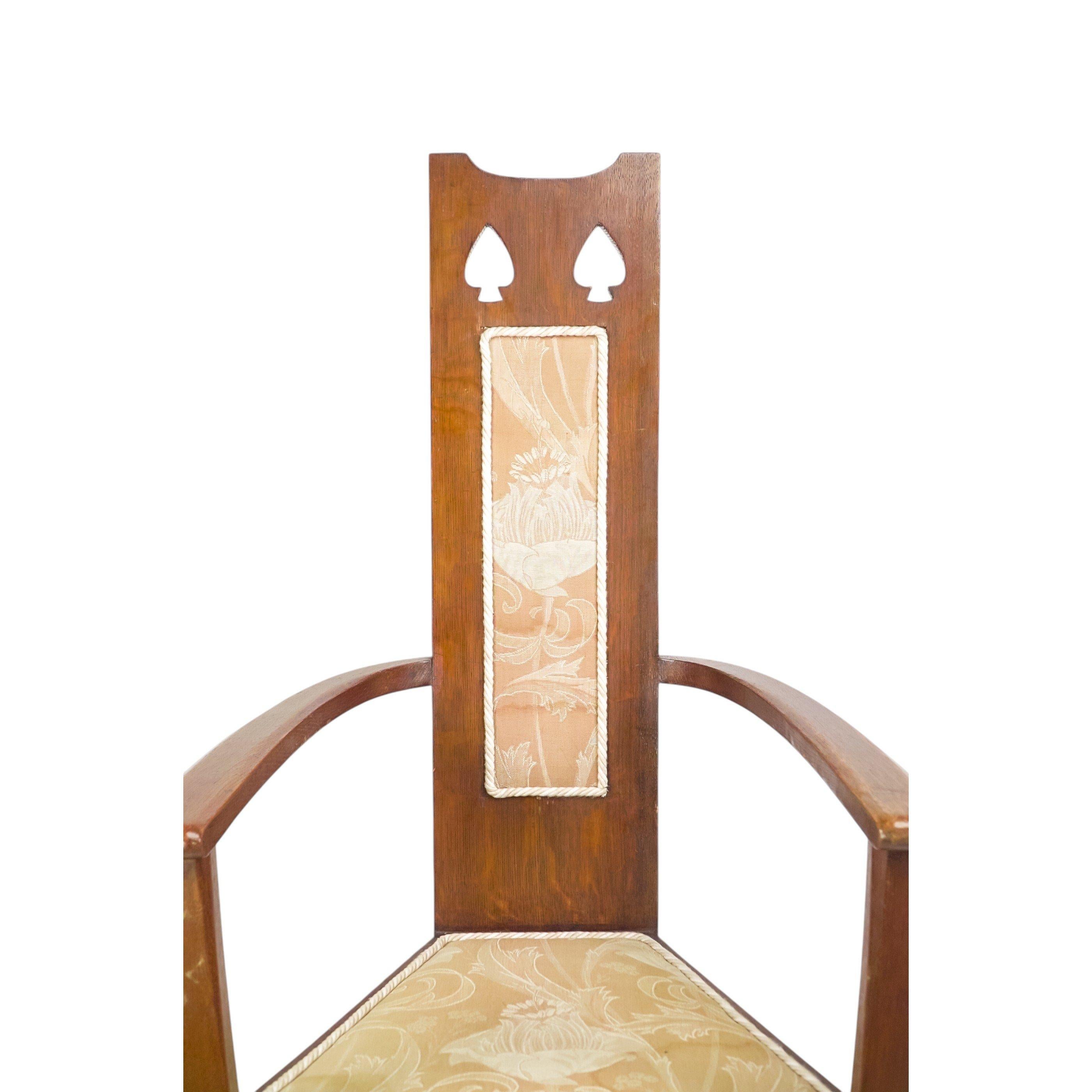M. H. Baillie Scott, attri. Drei Arts-and-Crafts-Sessel mit hoher Rückenlehne aus Eiche (19. Jahrhundert) im Angebot