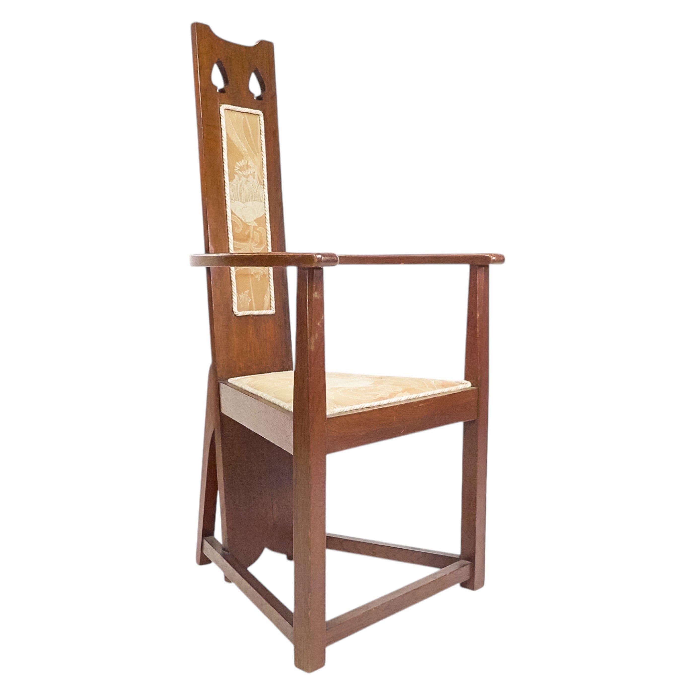 M. H. Baillie Scott, attri. Drei Arts-and-Crafts-Sessel mit hoher Rückenlehne aus Eiche im Angebot 2