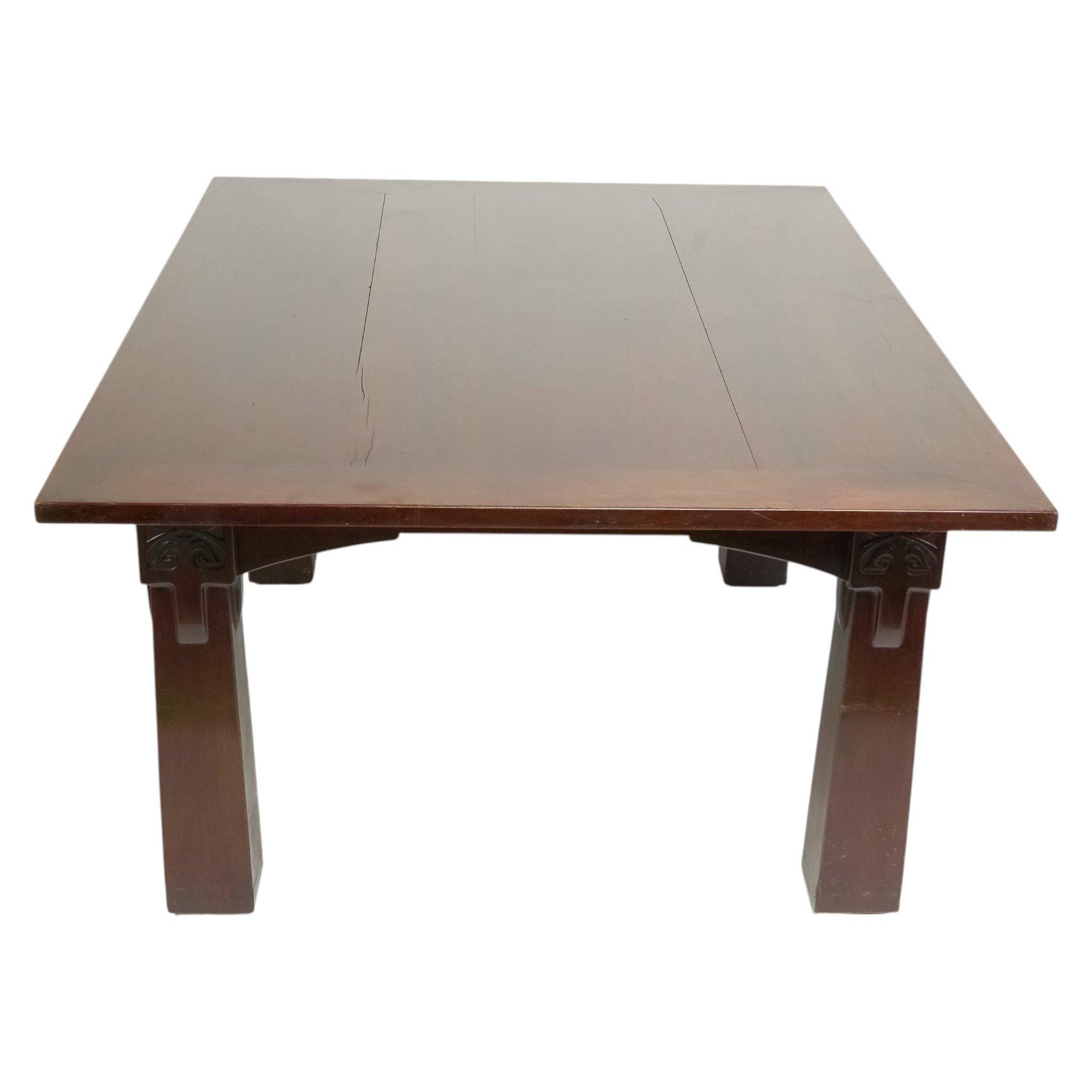 M. H. Baillie Scott Kubanischer Mahagoni-Esstisch, Liverpool School of Art (Handgefertigt) im Angebot