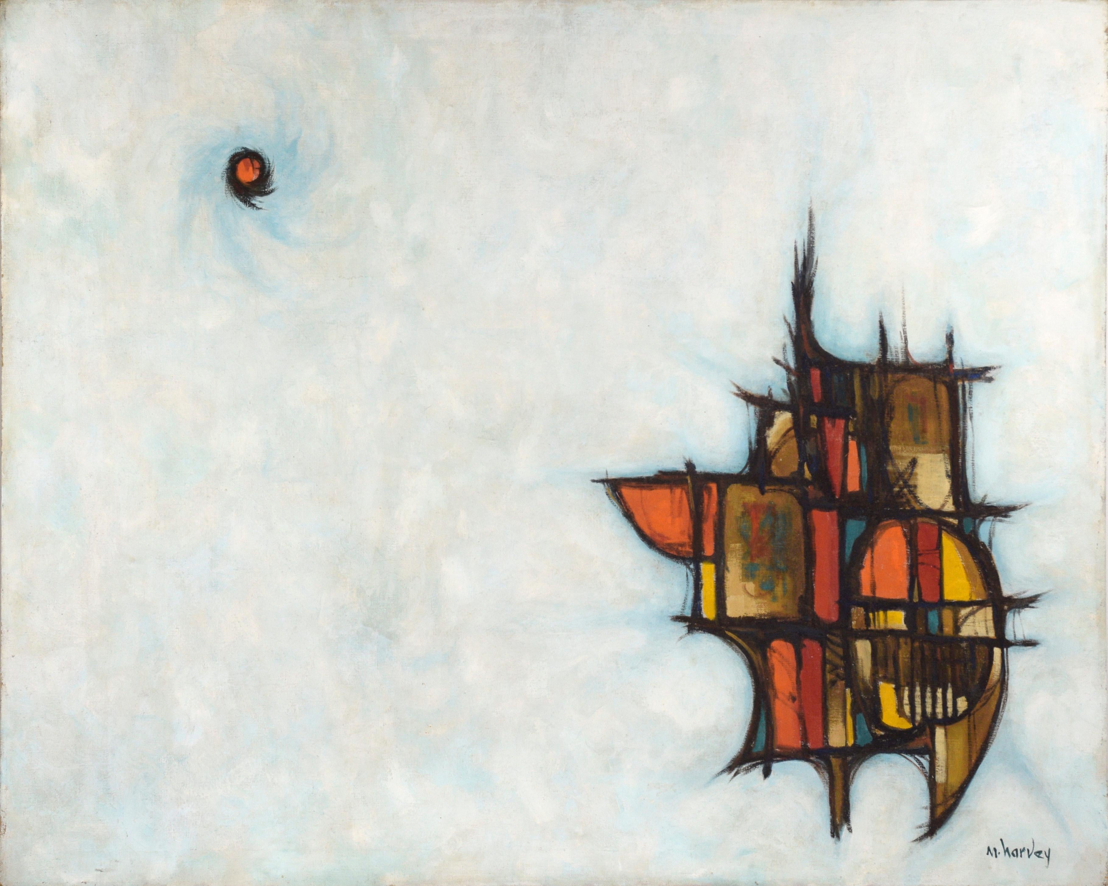 M Harvey Abstract Painting - Floating House in the Sky - Abstract Composition