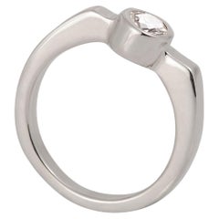 M. Hisae 0.25ct White Diamond 14k Yellow Gold Modernist Engagement Ring