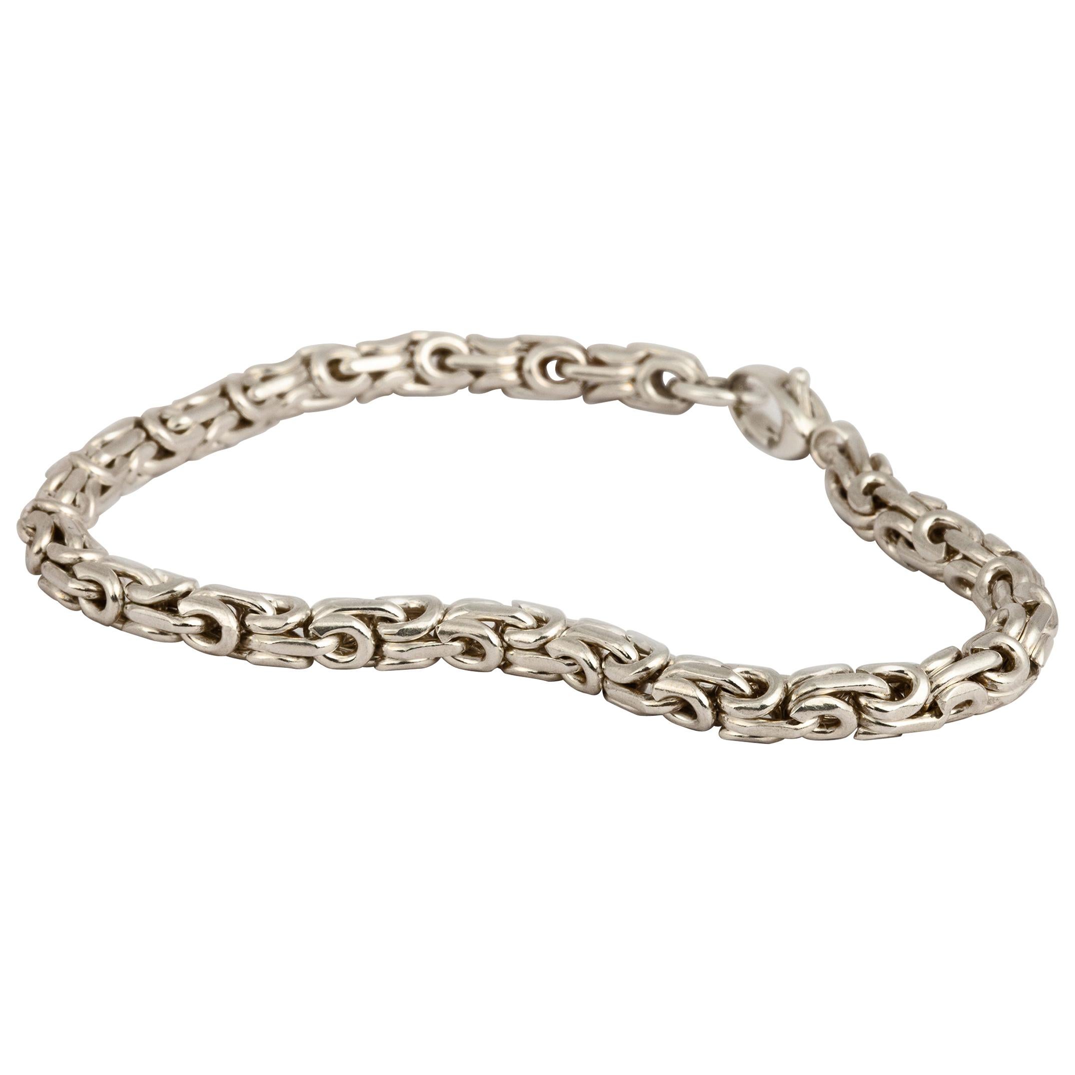 M. Hisae Chunky Sterling Silver Modernist Bracelet For Sale